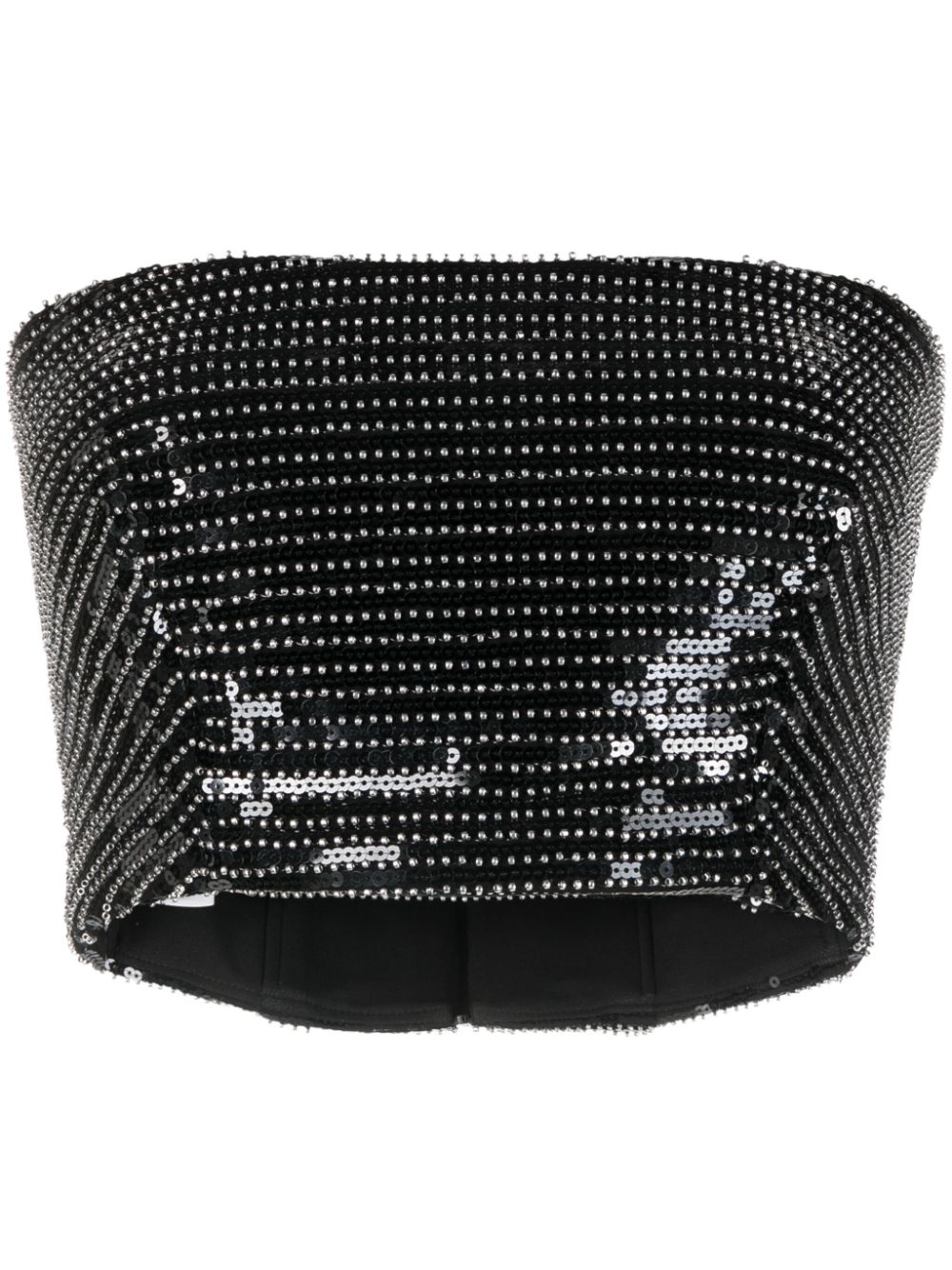 Sequined cropped top - Black