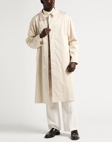 Man Overcoat & Trench Coat Beige Size L Cotton, Elastane