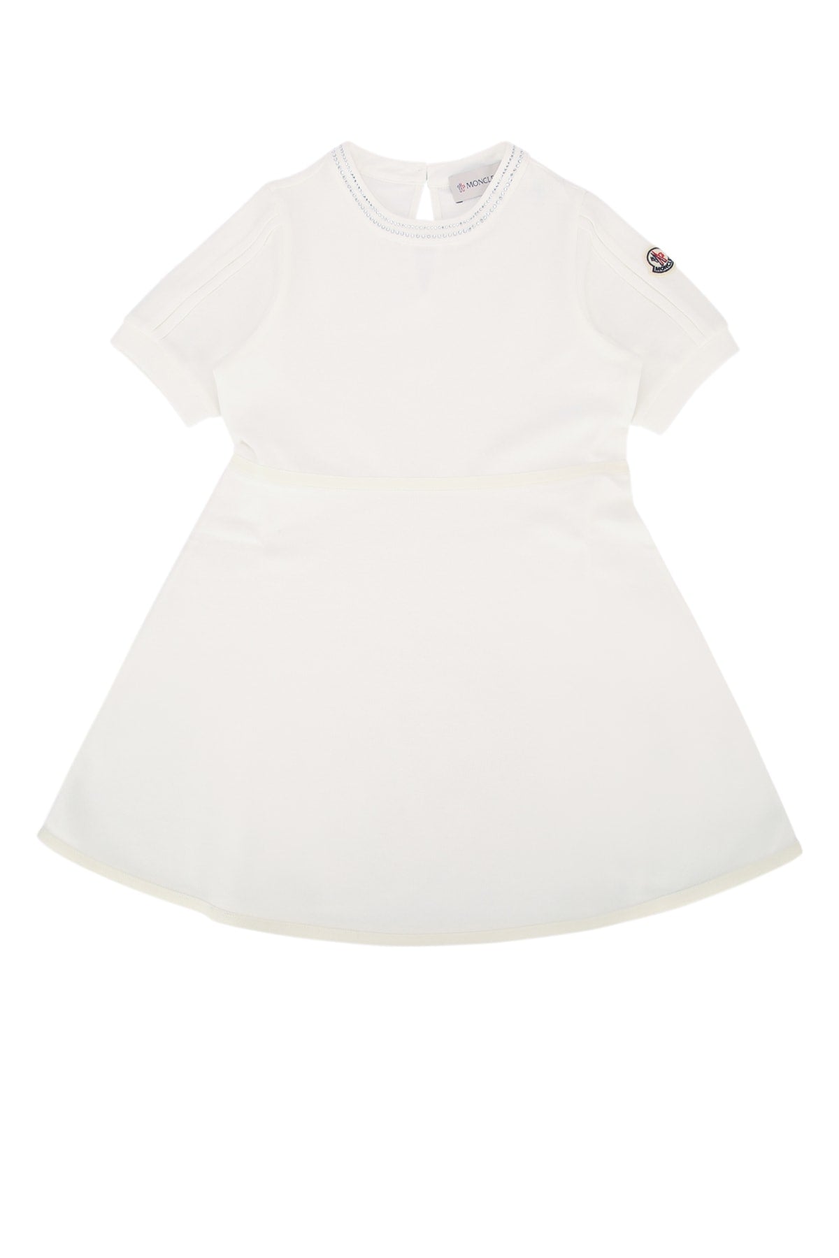 Short-Sleeve A-Line Dress — White