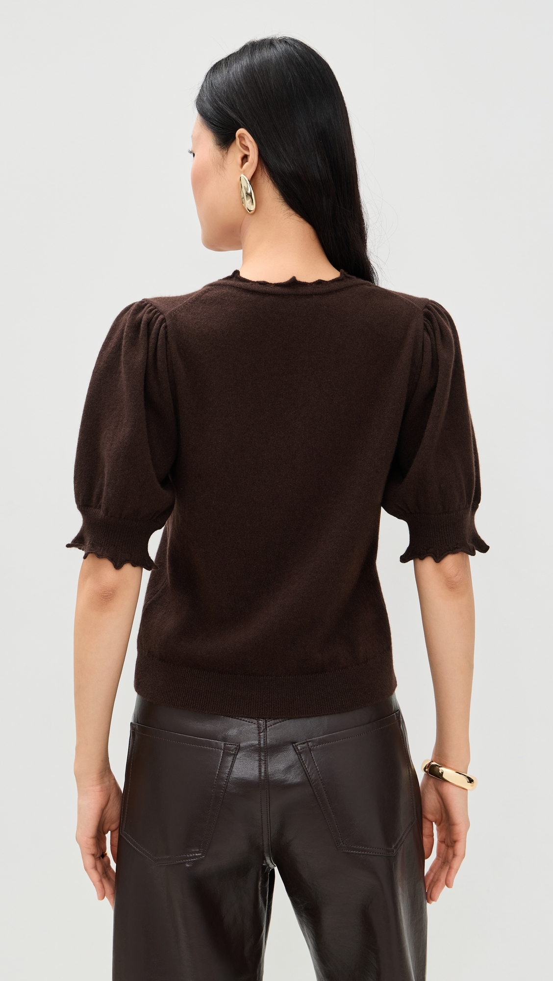 Polline Short Sleeve Cashmere Top Wenge