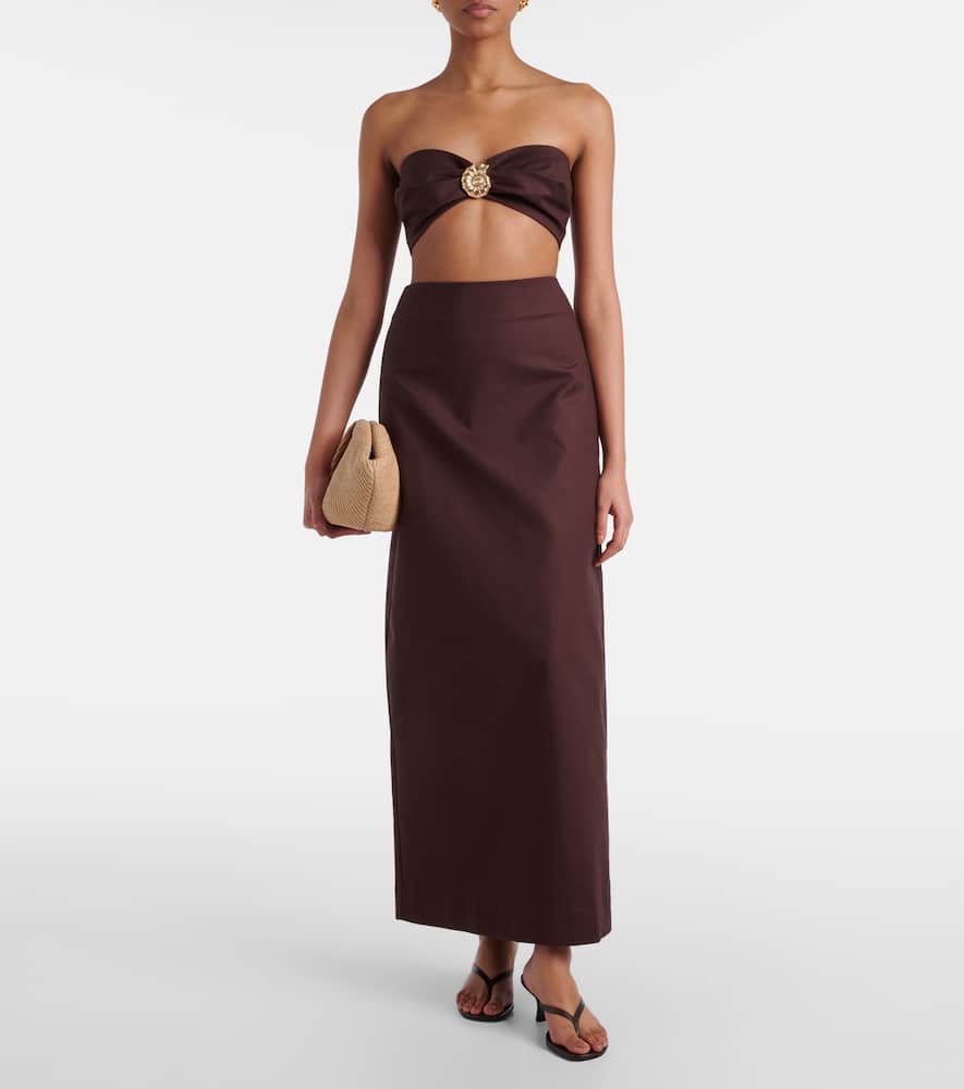 Cotton-blend maxi skirt