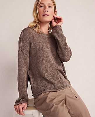 Ann Taylor Haven Well Within Linen Tape Yarn Crewneck