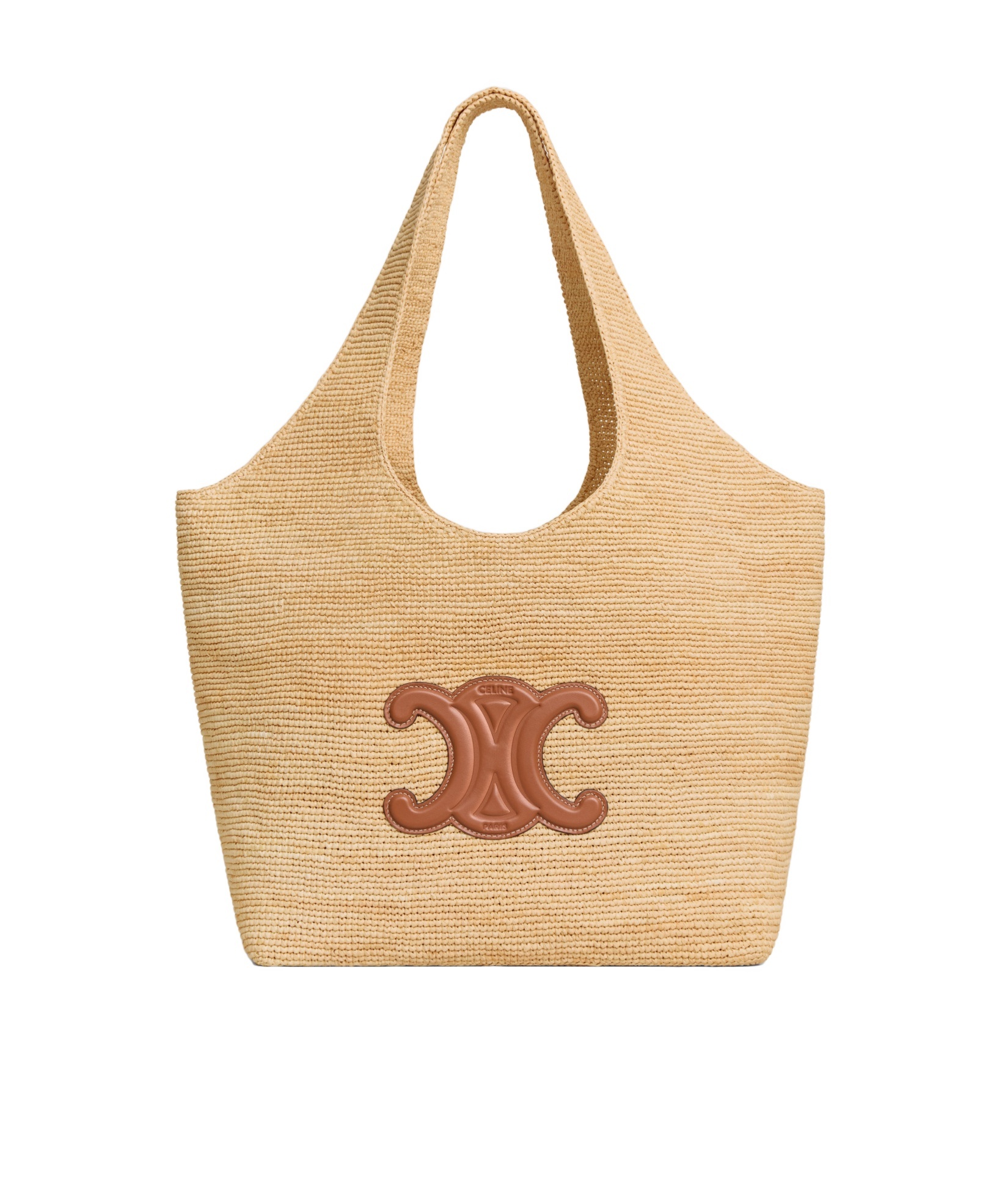 Classic Panier Shopper Cabas IN RAFFIA AND CALFSKIN