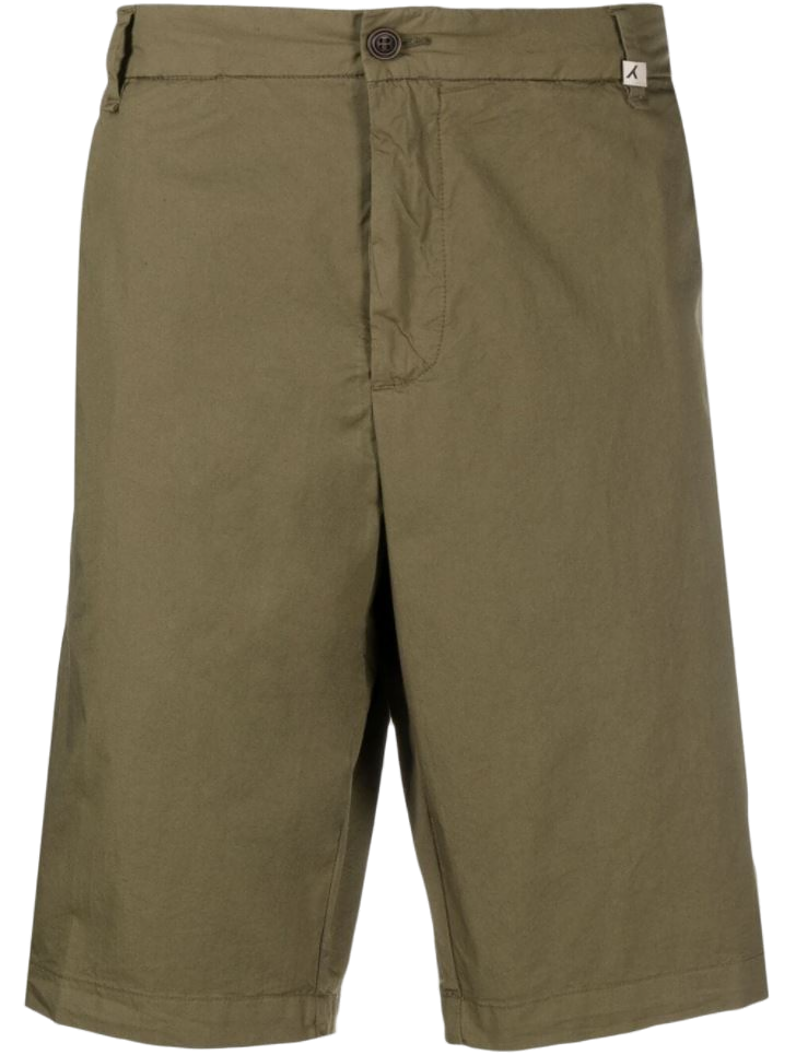 Stretch-Cotton Shorts — Olive