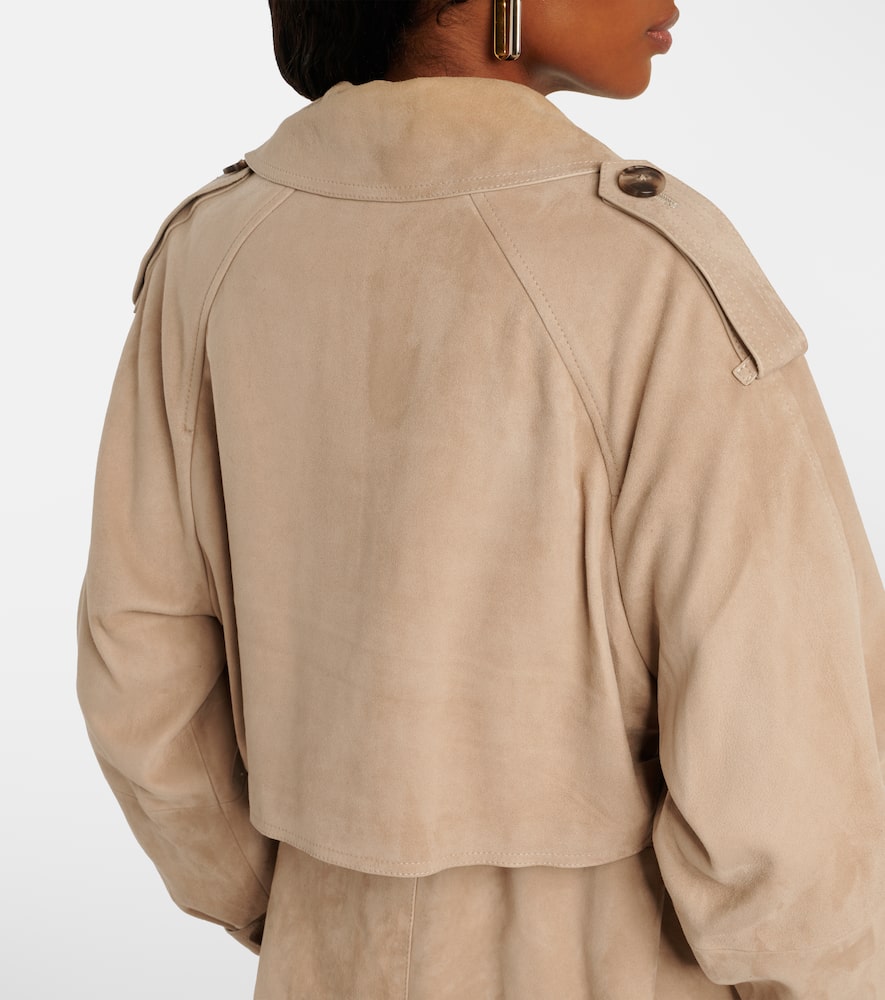 Suede trench coat