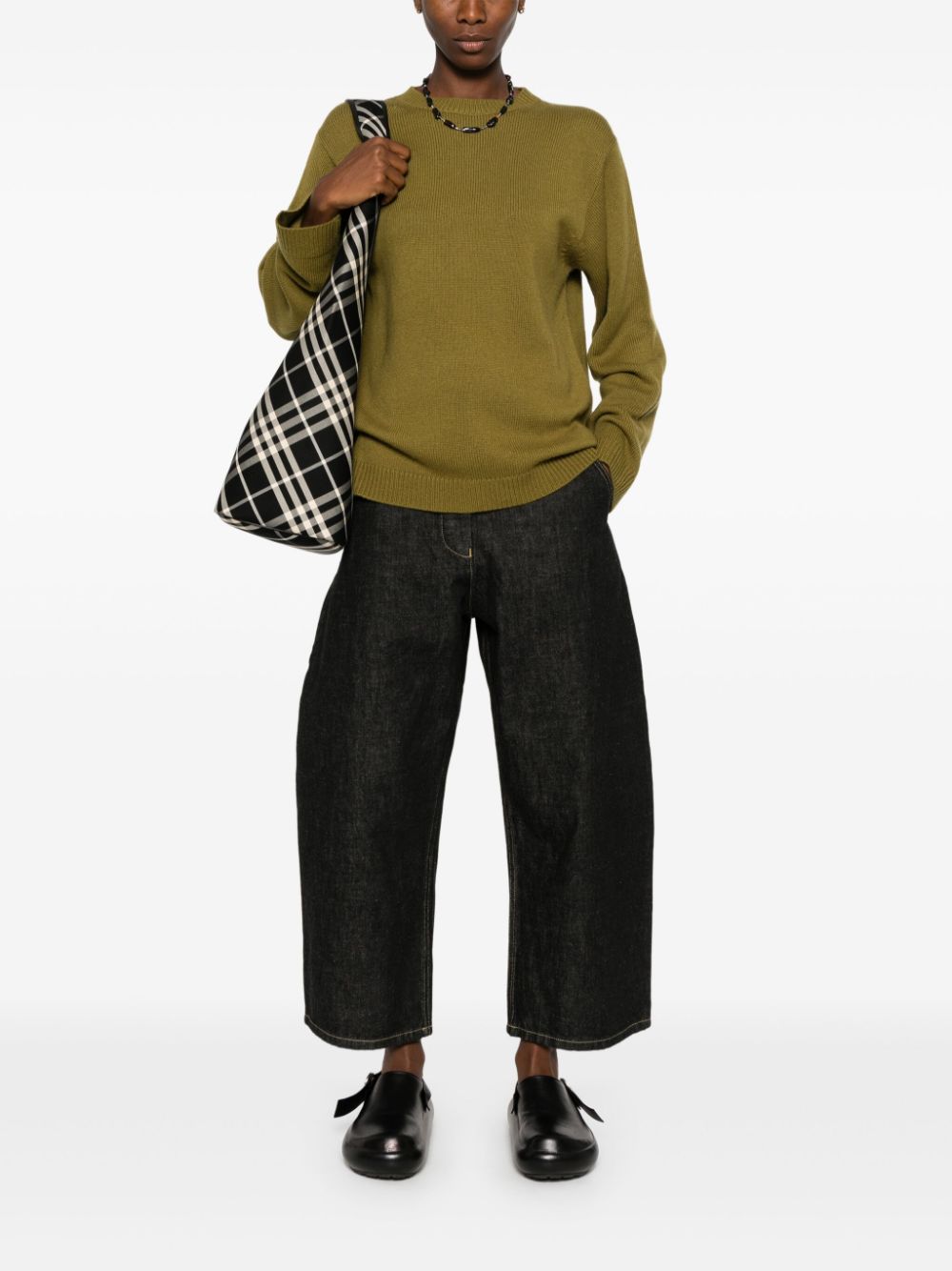 Wide Leg Denim Cropped Jeans