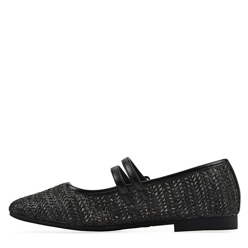 Women's Bocage Mary Jane Flat Shoes (Black Smooth)