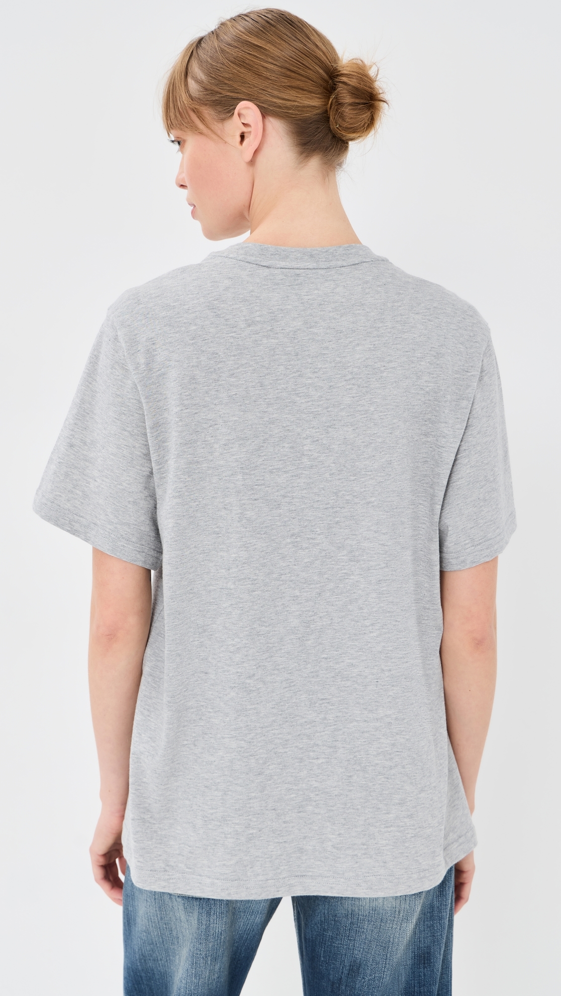 Hardware Logo Boyfriend T Shirt Grey Melange