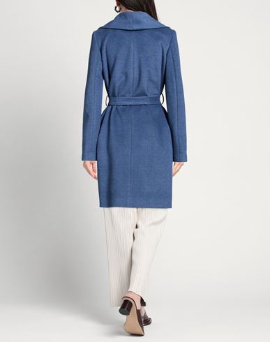 Woman Coat Slate blue Size 8 Polyester, Viscose, Elastic fibres