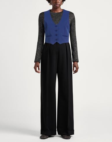 Woman Tailored Vest Blue Size S Polyester, Viscose, Elastane