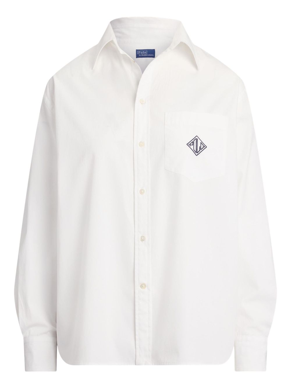 Logo-embroidered shirt - White