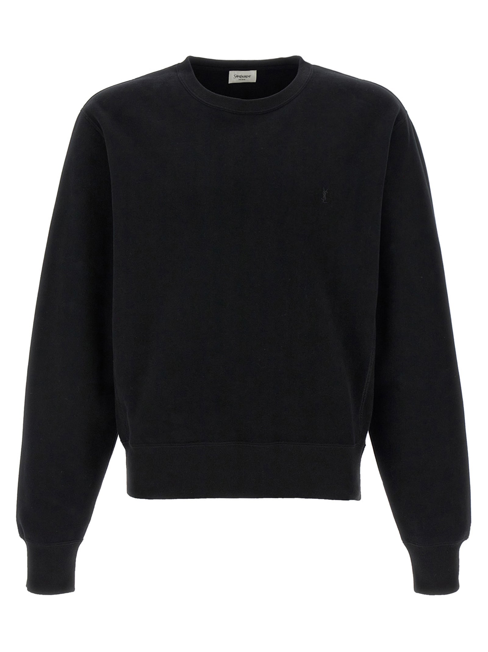 Tone-on-Tone Cassandre Embroidery Sweatshirt — Black