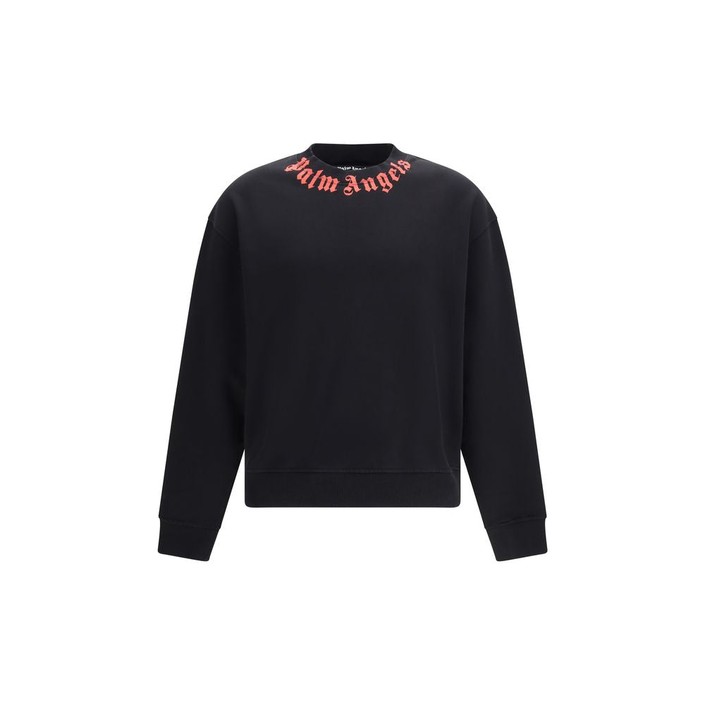 Logo-Embroidered Crew Neck Sweatshirt — Black