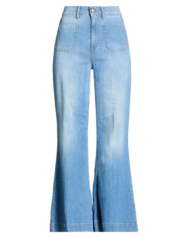 Woman Jeans Blue Size 31 Cotton, Linen, Elastomultiester, Elastane