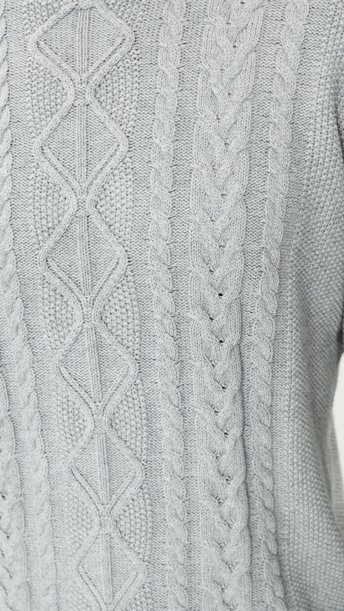 Andre Cable Knit Crewneck Sweater Heather Grey