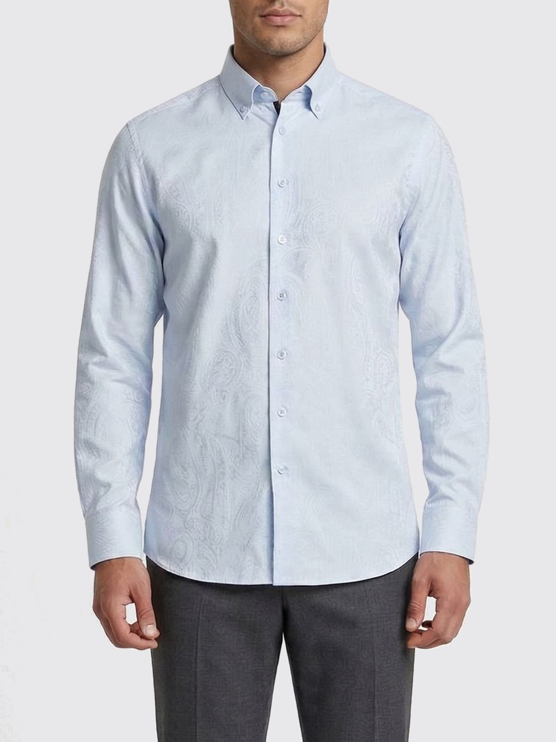 Paisley-jacquard shirt - White