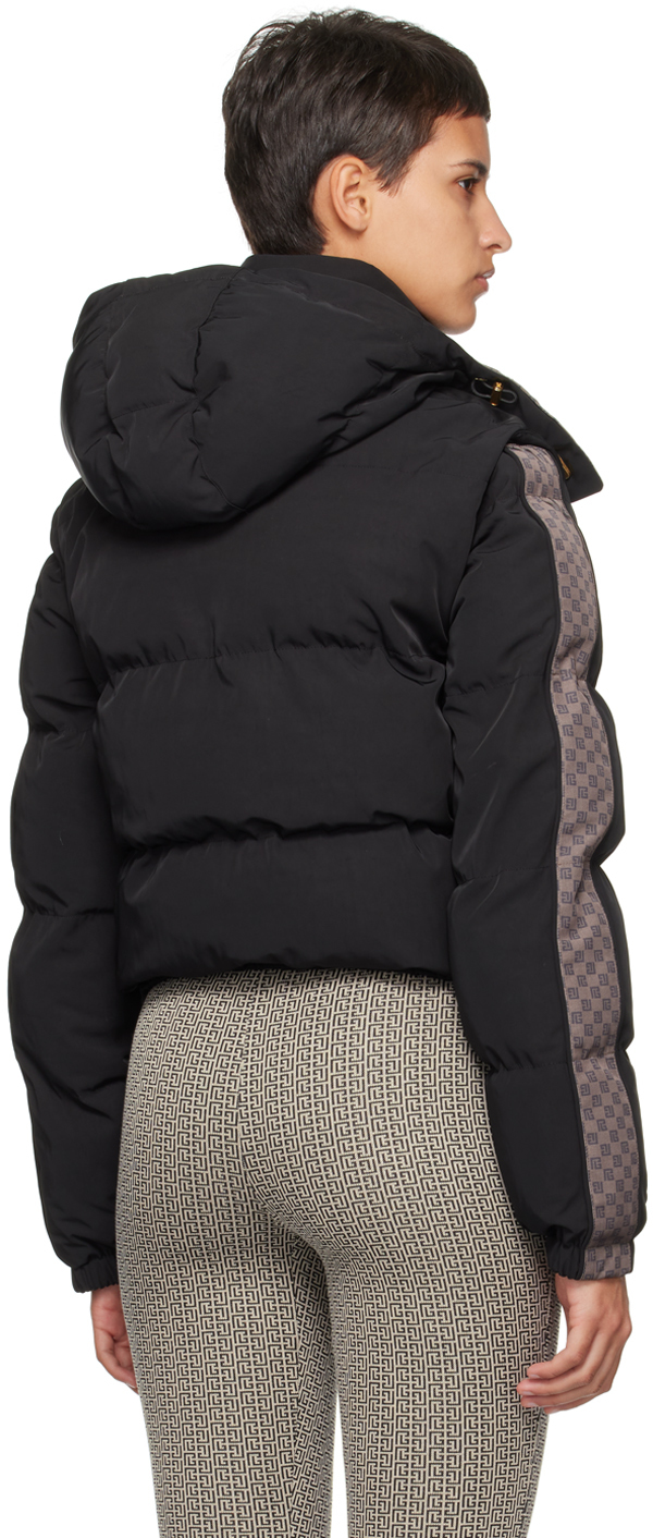 Balmain Brown Hooded Puffer Jacket