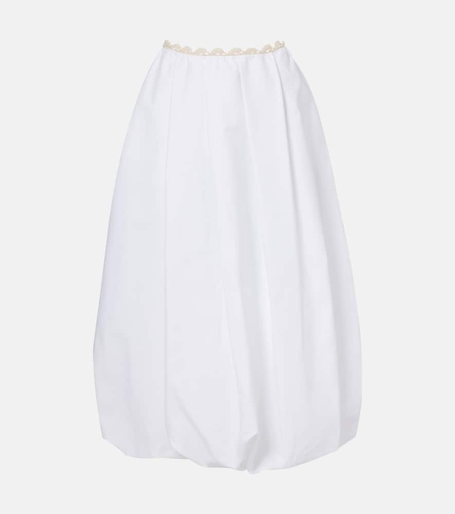 Cotton midi skirt