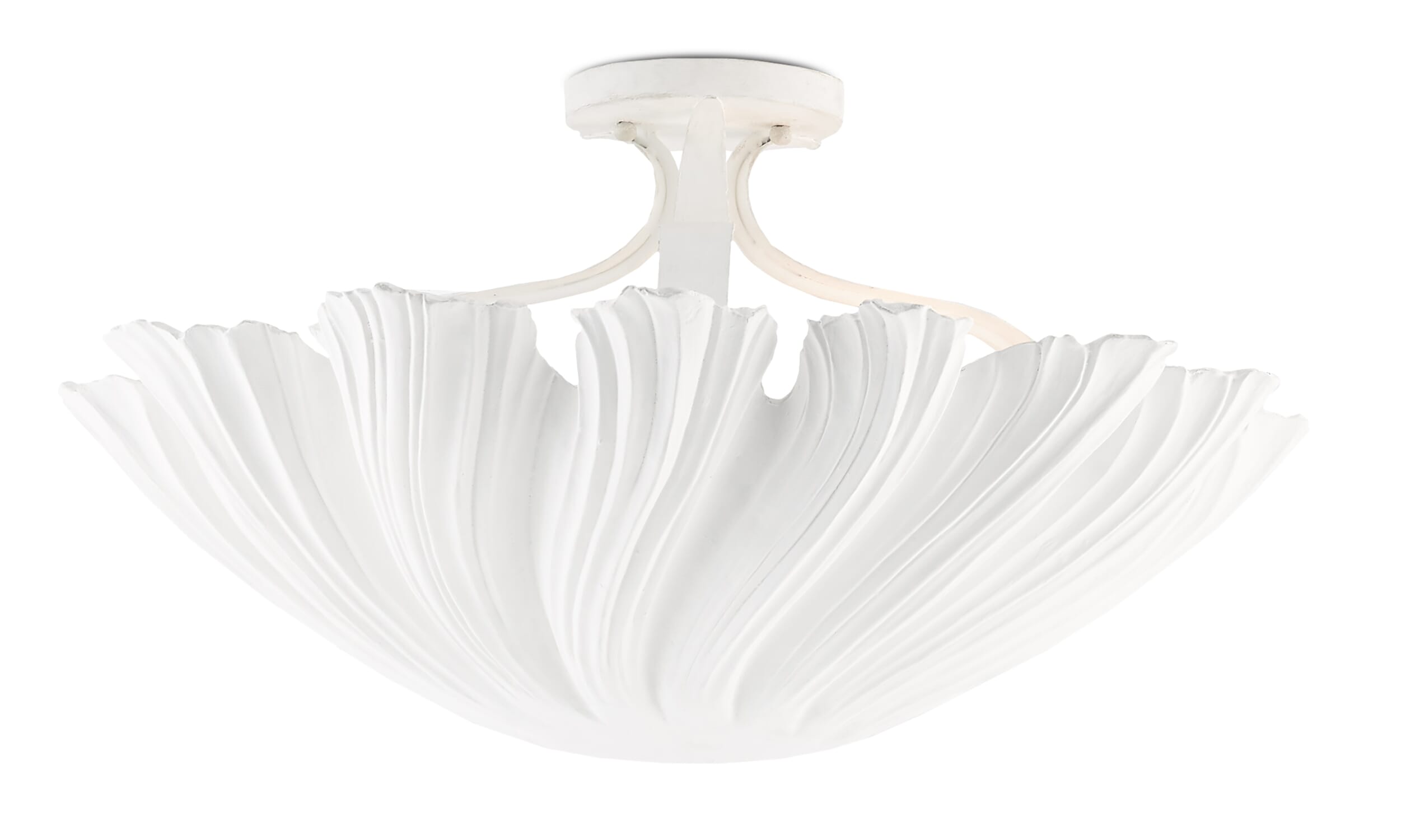 Gesso White Three Light Semi-Flush Mount from the Hadley Collection