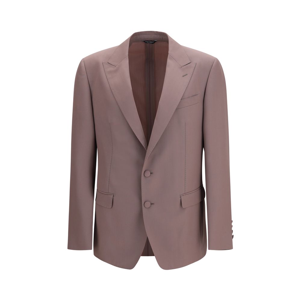 Wool Poplin Blazer — Brown