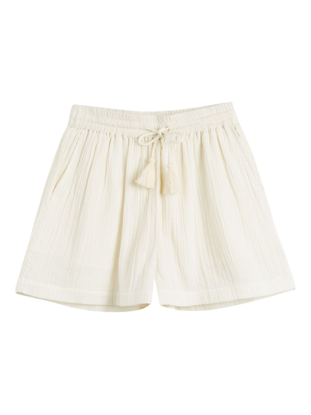 Tassel-drawstring shorts - Neutrals