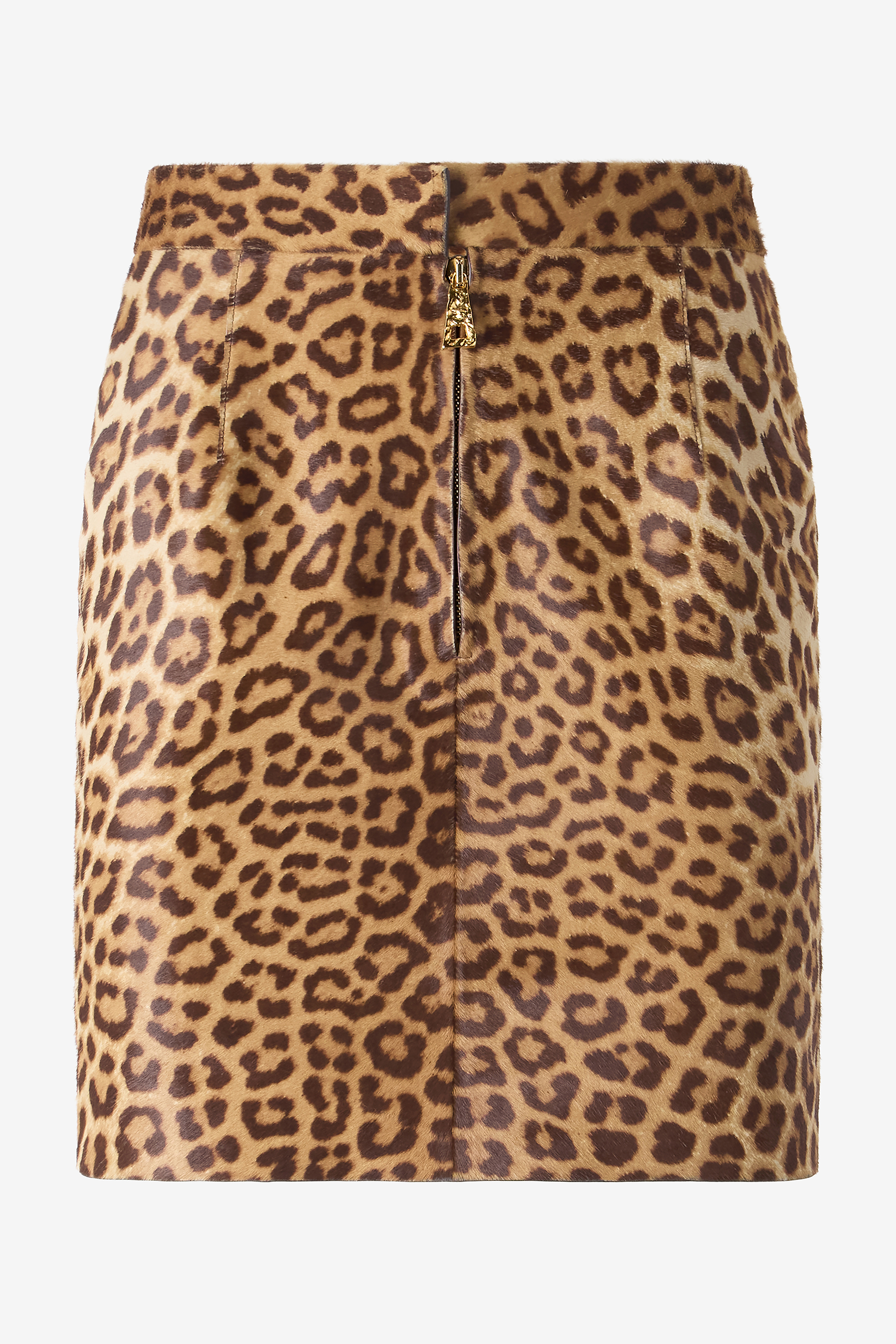 Leather Miniskirt With Leopard Skin Print