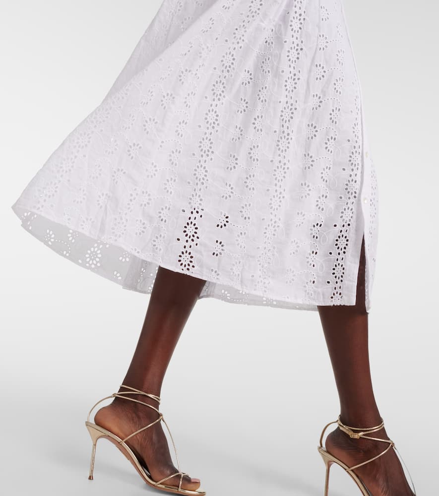 Broderie anglaise cotton midi dress