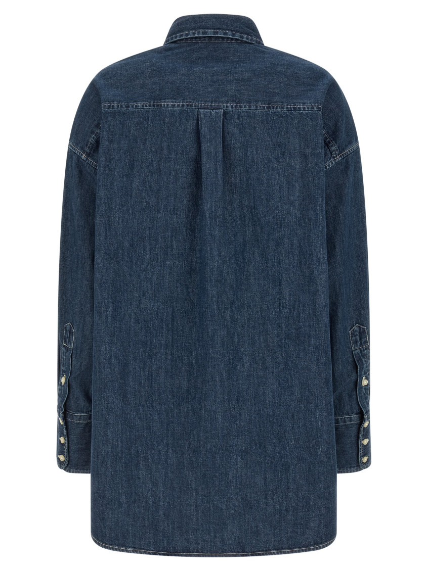 Denim Shirt With Curved Seams