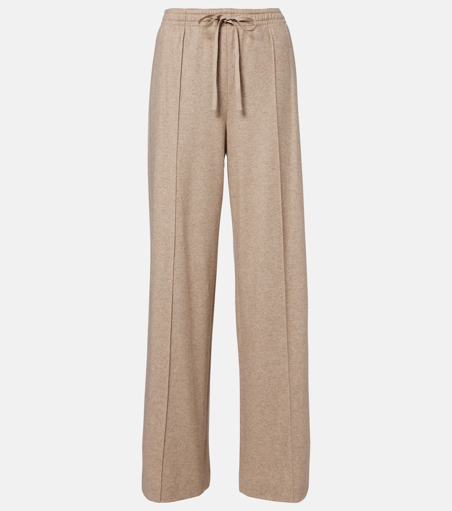 Wool-blend wide-leg pants