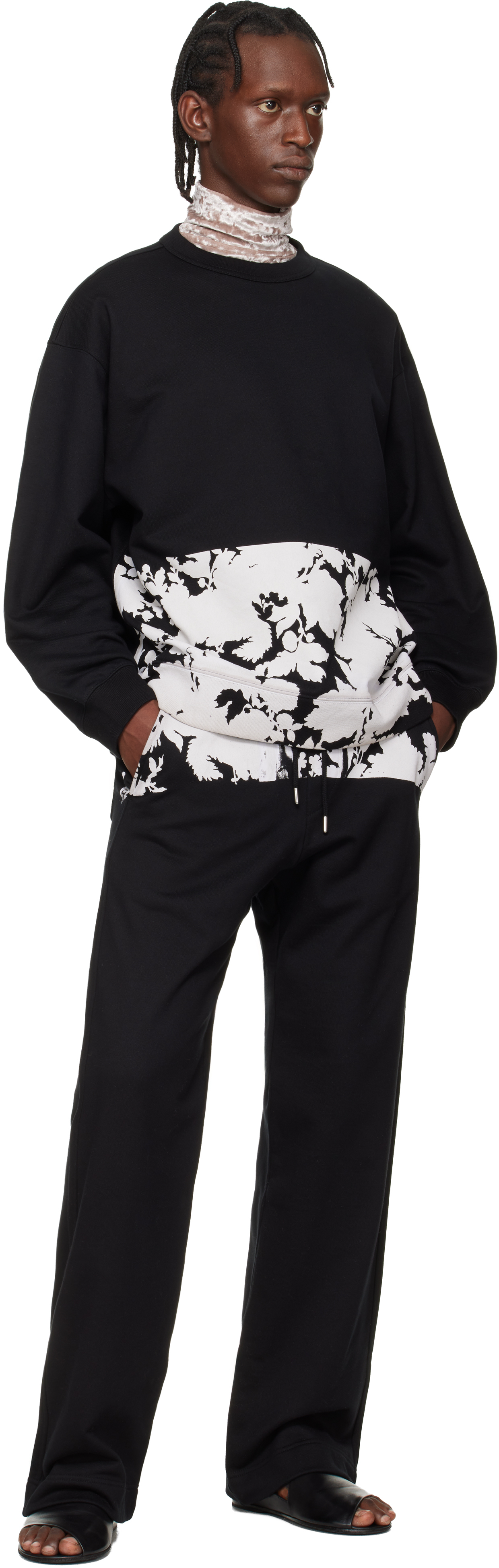 Black Printed Sweatpants