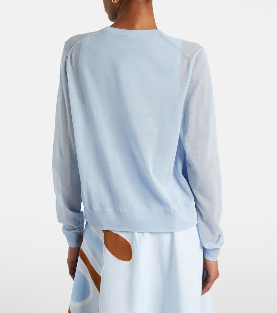 Summer semi-sheer cotton-blend cardigan