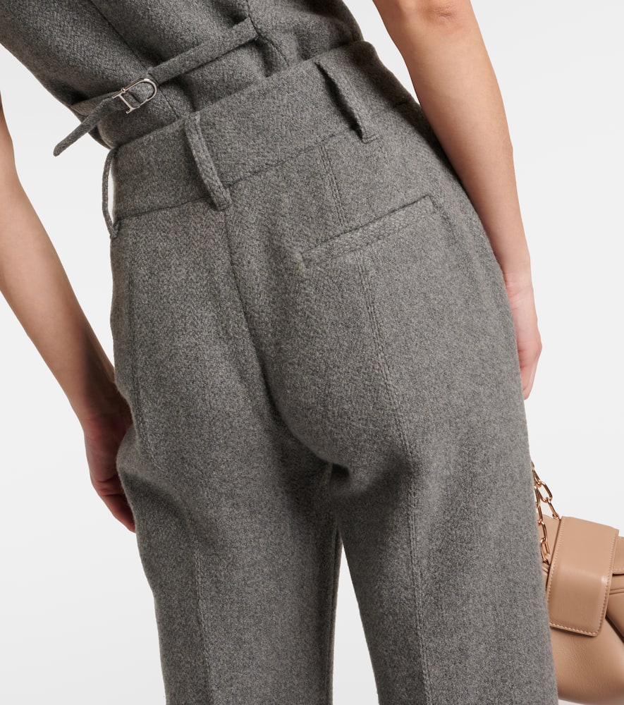 Rhein high-rise wool and cashmere flared pants