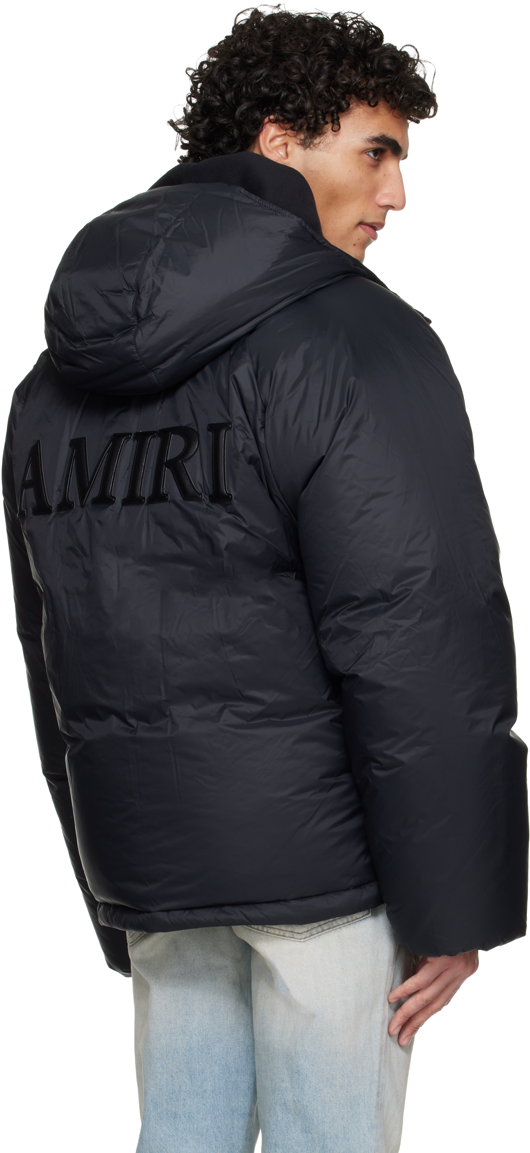 Black '' Hooded Down Jacket