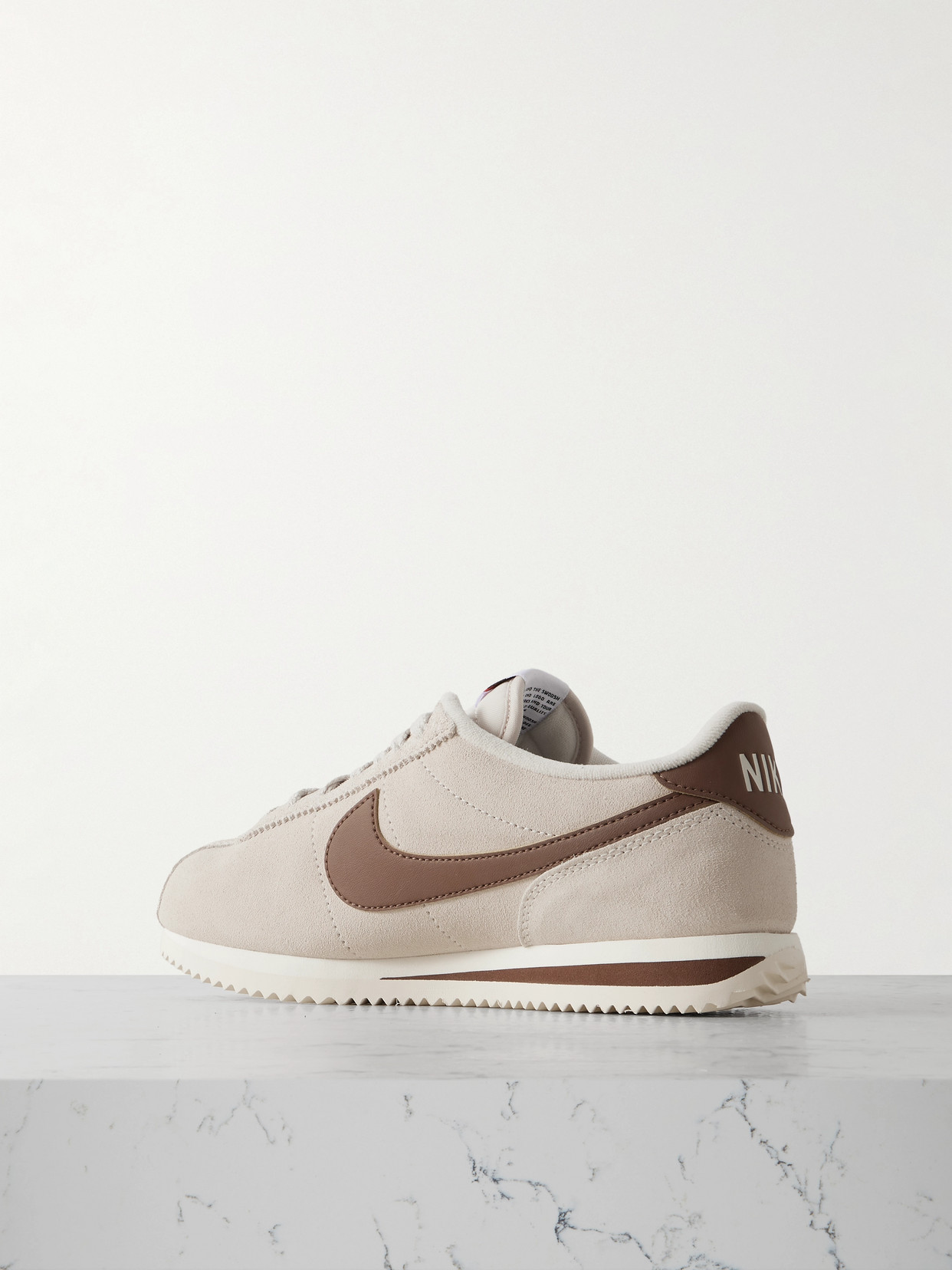 Cortez Leather-trimmed Suede Sneakers - White