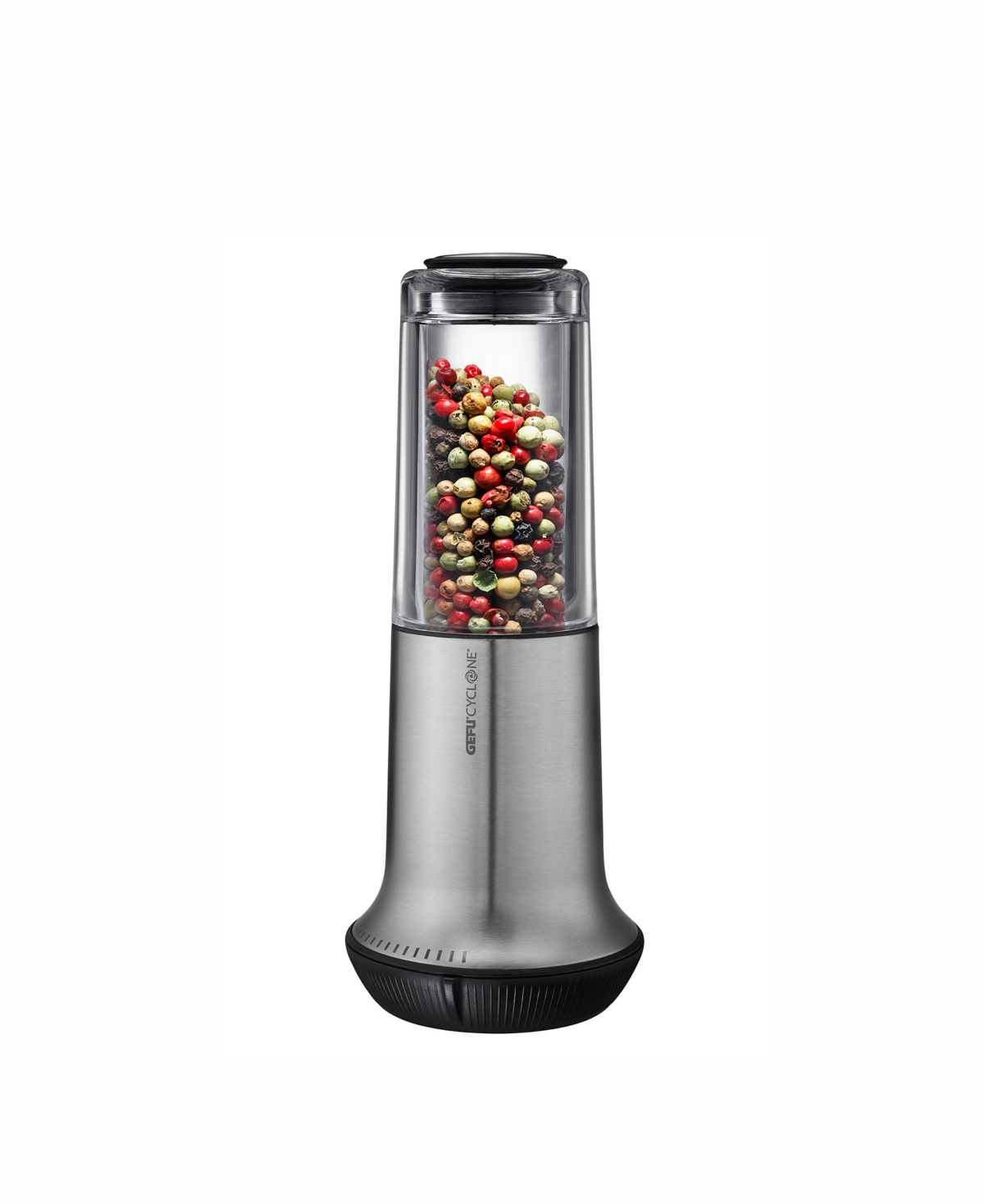 Stainless Steel With Ceramic Grinder Satin Finish Medium Salt or Pepper Mill - Silver