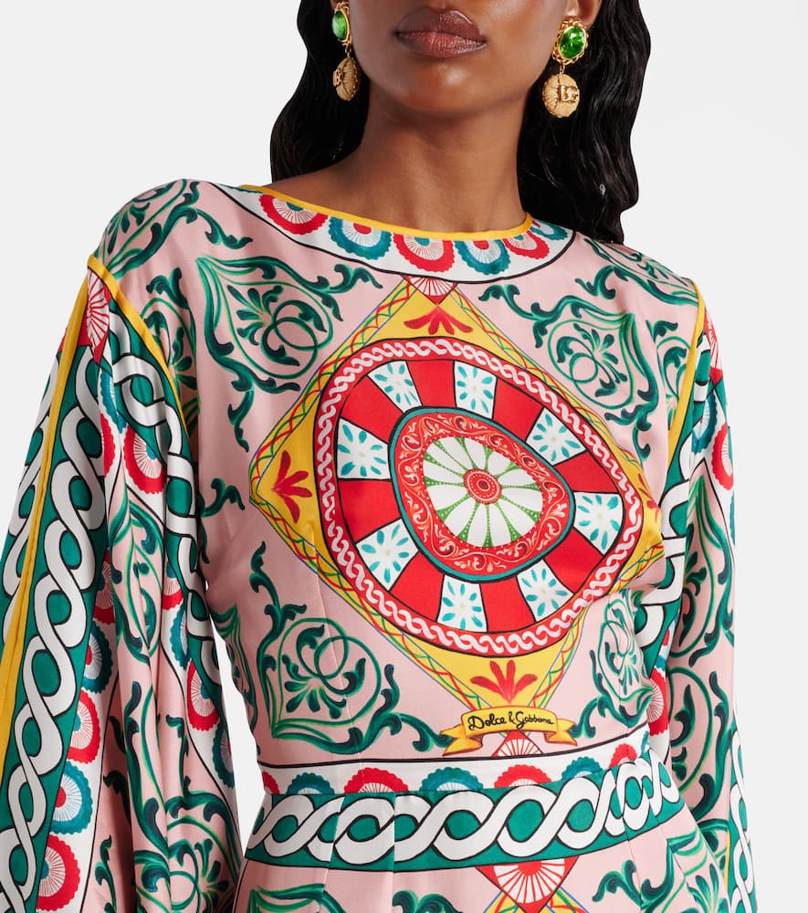 Printed silk gown