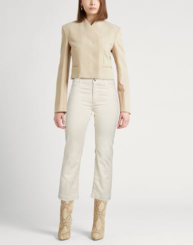 Woman Pants Ivory Size 25 Cotton, Elastomultiester, Elastane