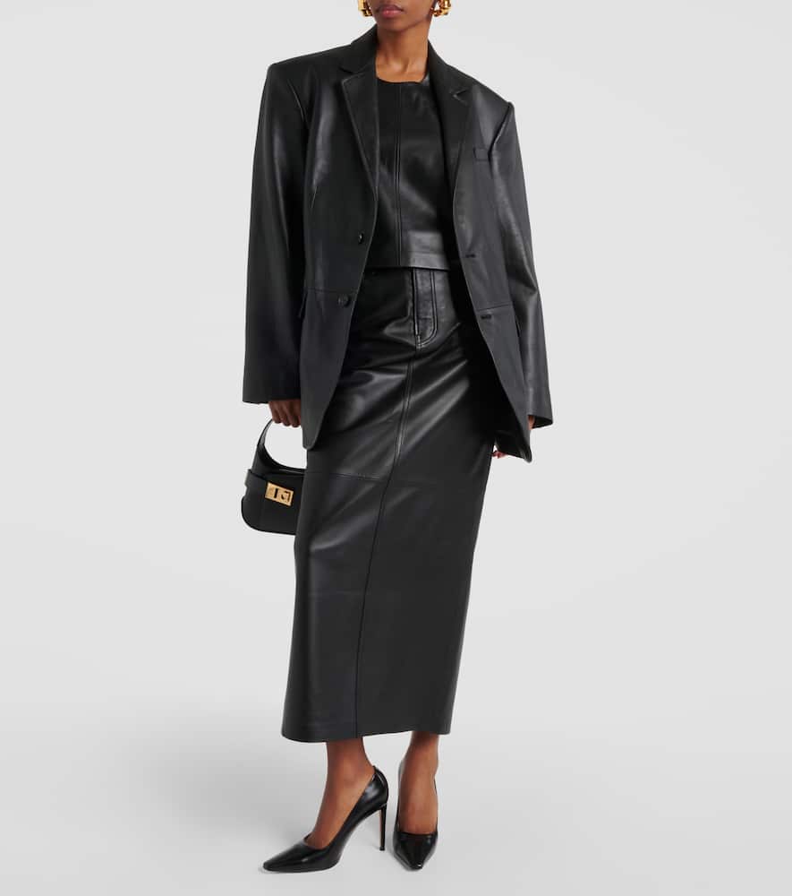 Wardrobe. NYC Oversized leather blazer