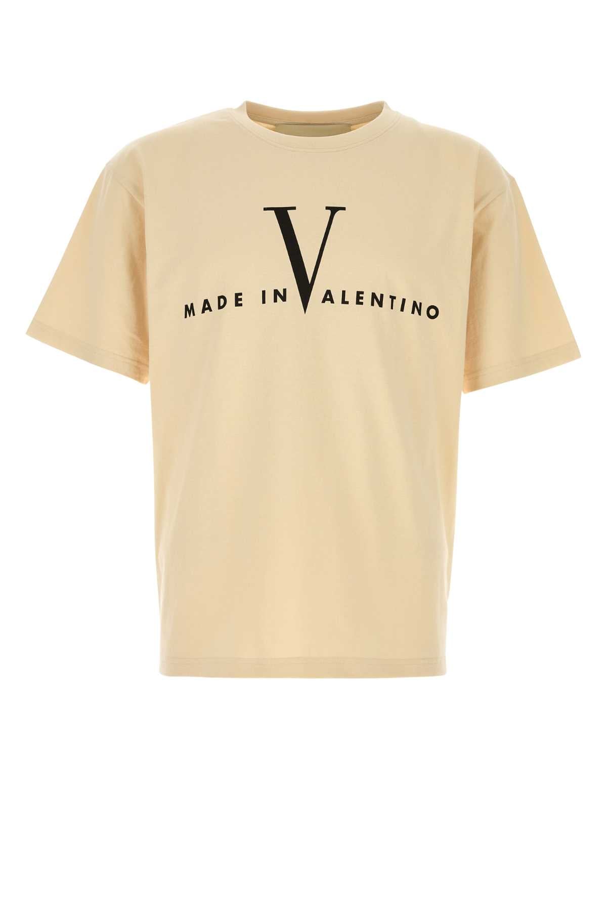 Logo-Print Cotton T-Shirt — Beige