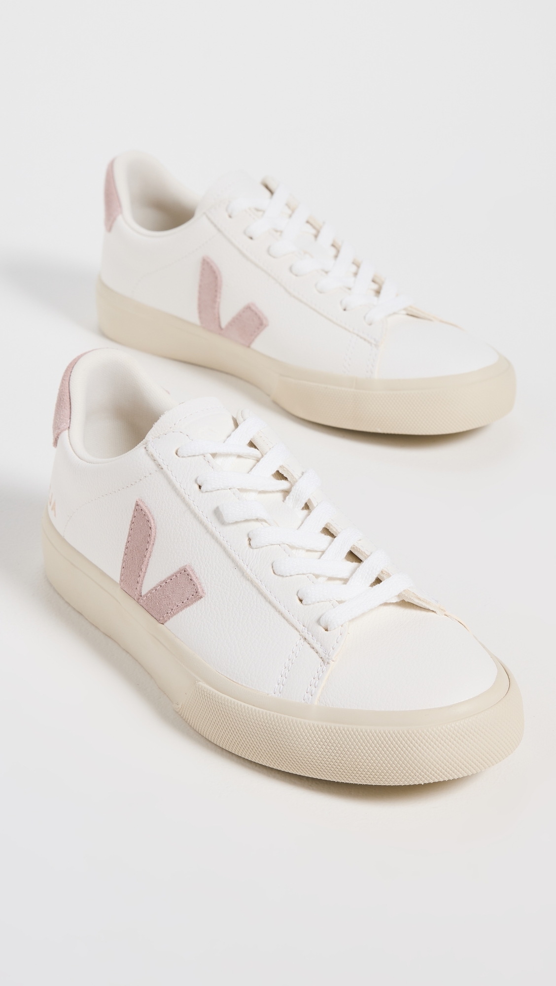 Campo Chromefree Leather Sneakers Extra-White/Babe