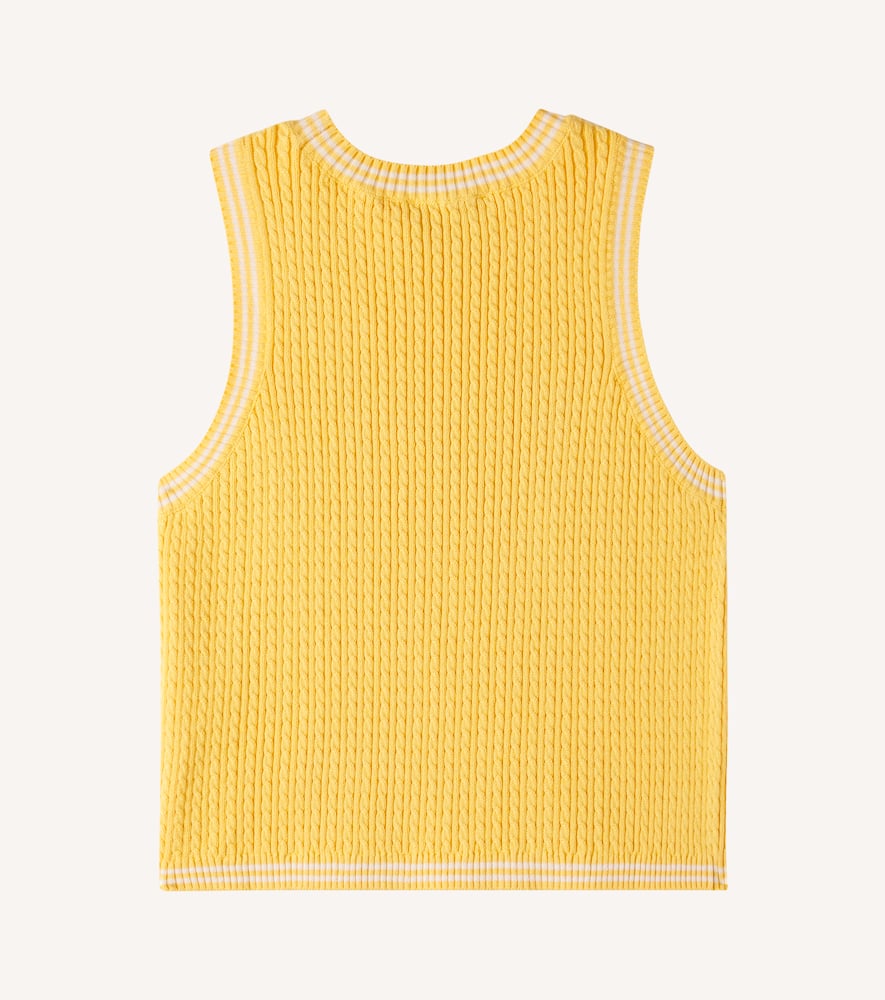 Cable-knit cotton sweater vest