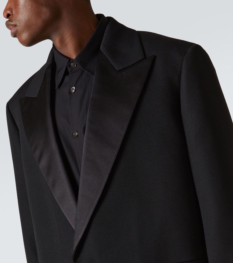 Silk-trimmed wool coat