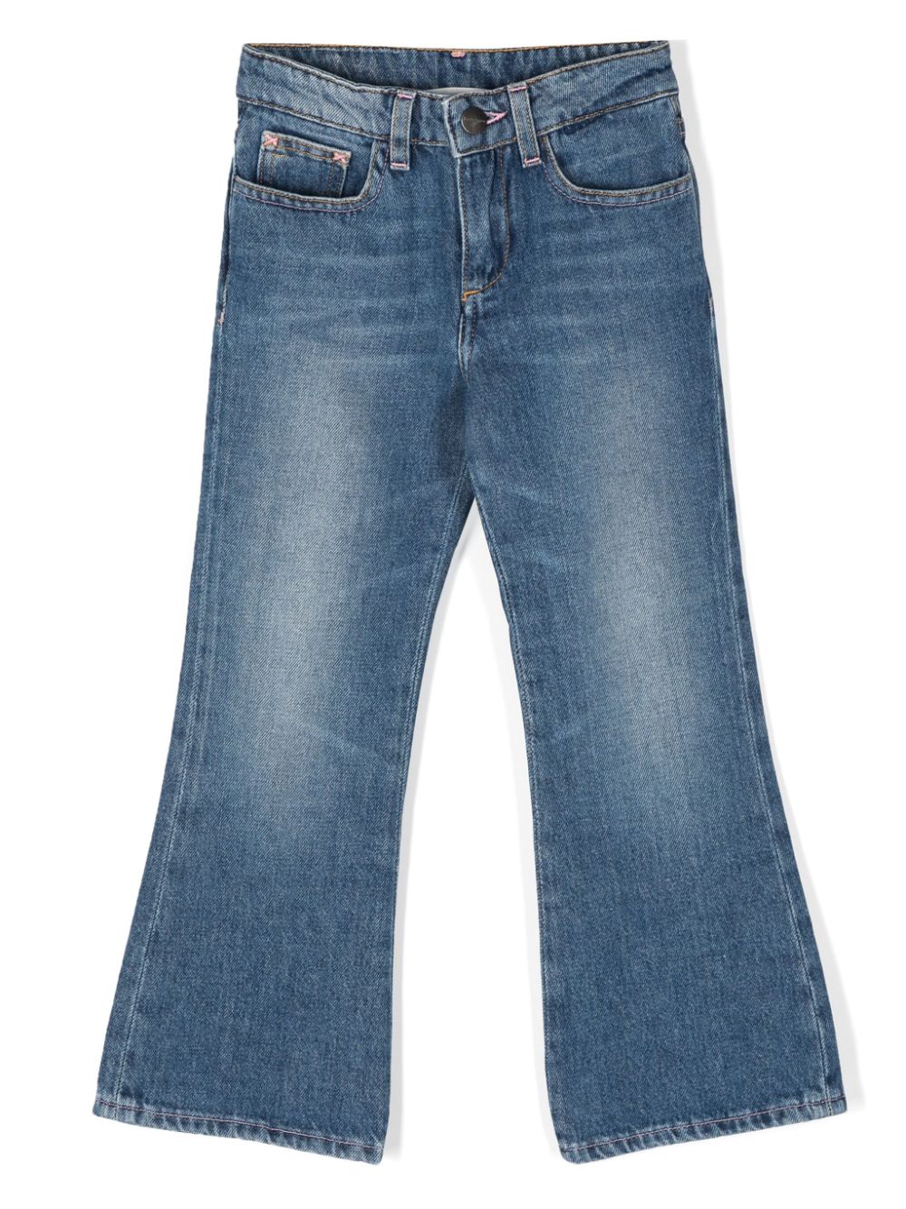 Logo-print flared-leg jeans - Blue