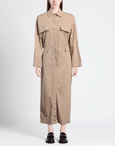 Woman Maxi dress Beige Size 10 Cotton, Polyamide, Elastane