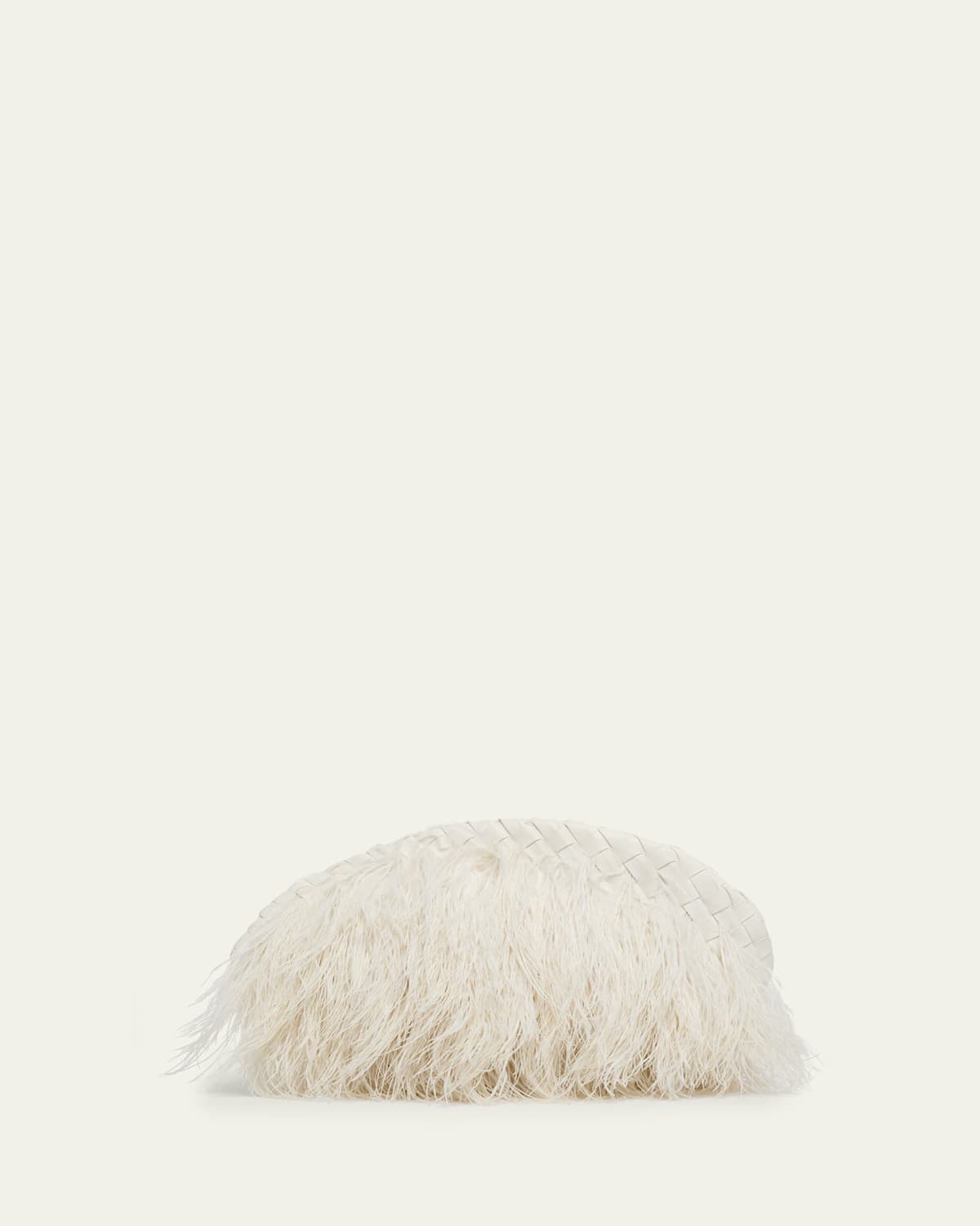 Nappa Leather & Feather Clutch Bag