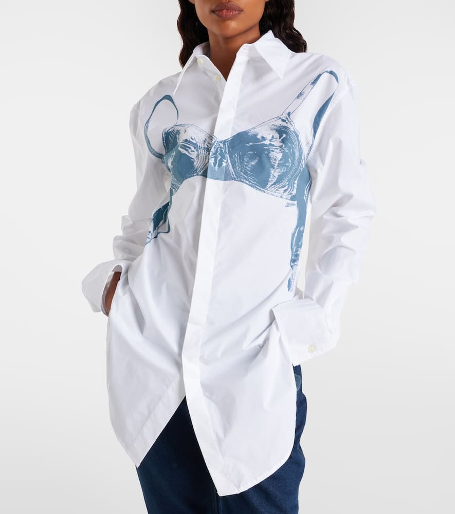 Printed cotton-blend shirt