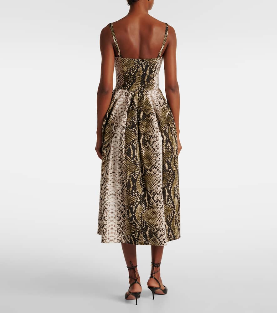 Oscar de la Renta Snake-print faille minidress