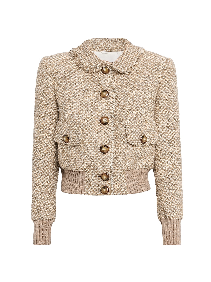 Women's Tweed Knit Blazer - Beige Multi