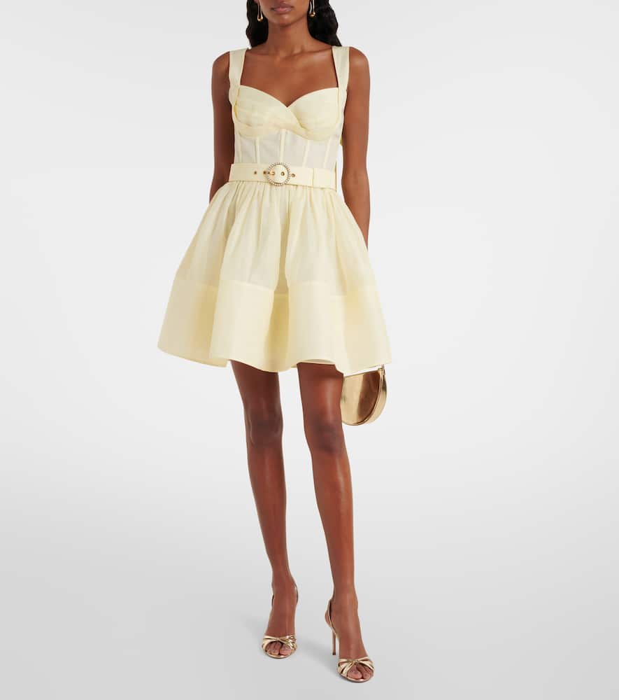 Dawning linen and silk minidress