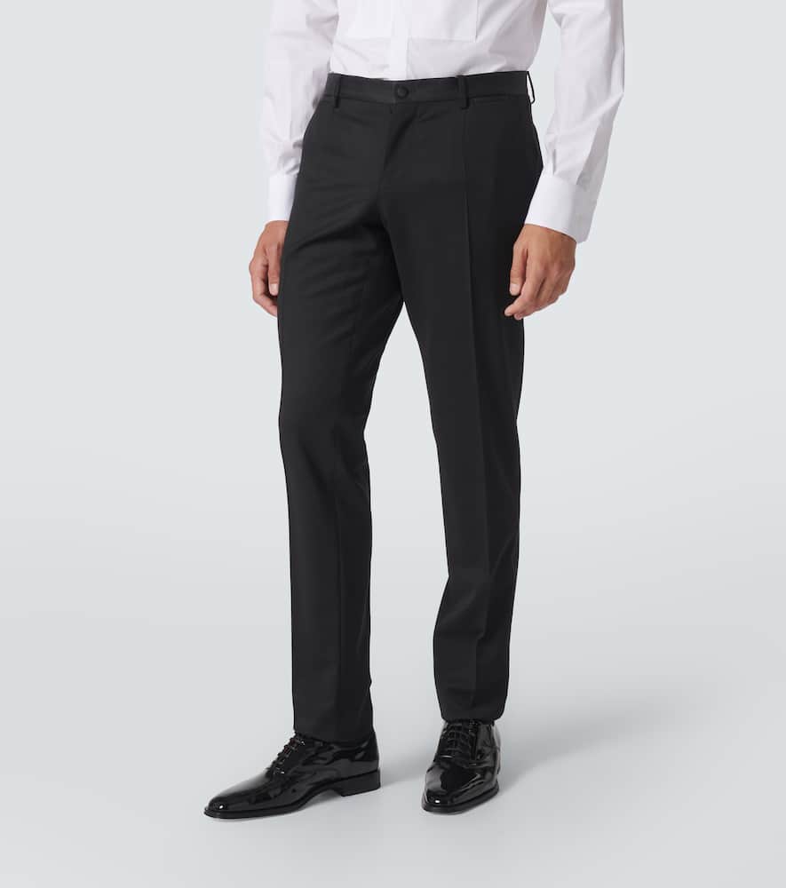 Wool and silk-blend tuxedo pants